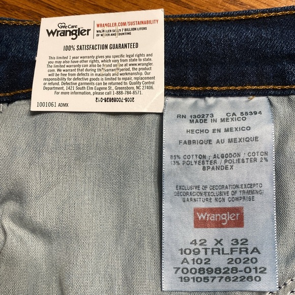 Wranglers Jeans FLEX Relaxed Fit 42 x 32 NWT Mens - Picture 11 of 15